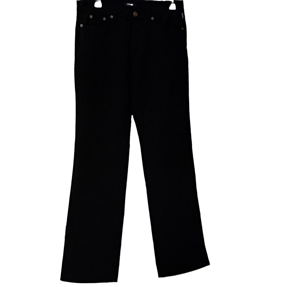 VTG Versace Jeans Couture Black Pants Women Ittierre VJC Metal Plate 30 44